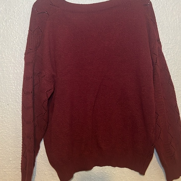 Shein Curve maroon knitted sweater size 1X - Picture 8 of 8